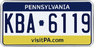 PA license plate KBA6119