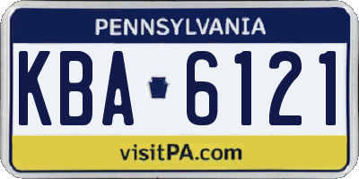 PA license plate KBA6121