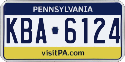PA license plate KBA6124