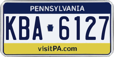 PA license plate KBA6127