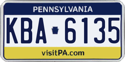 PA license plate KBA6135