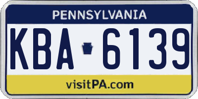 PA license plate KBA6139