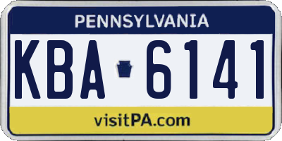 PA license plate KBA6141