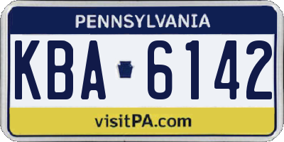 PA license plate KBA6142