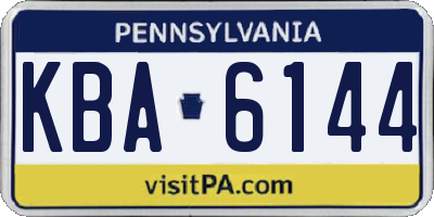 PA license plate KBA6144
