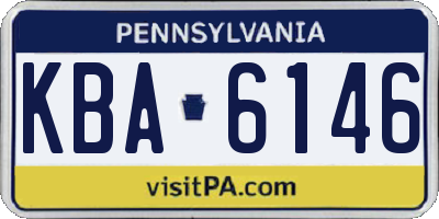 PA license plate KBA6146
