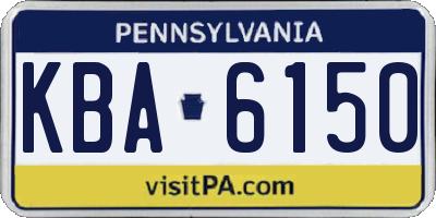 PA license plate KBA6150