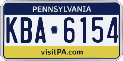PA license plate KBA6154