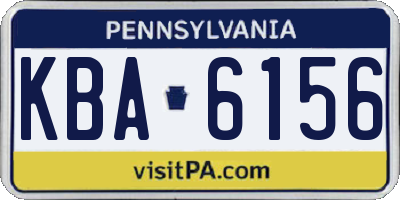 PA license plate KBA6156