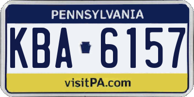 PA license plate KBA6157