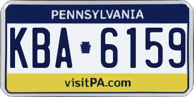 PA license plate KBA6159