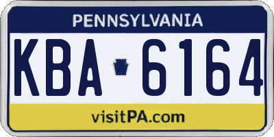 PA license plate KBA6164
