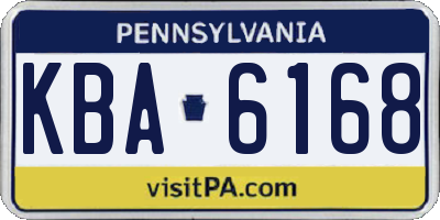 PA license plate KBA6168