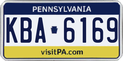PA license plate KBA6169