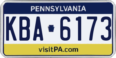 PA license plate KBA6173