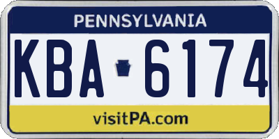PA license plate KBA6174