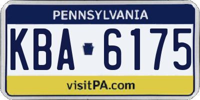 PA license plate KBA6175