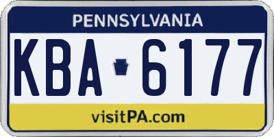 PA license plate KBA6177