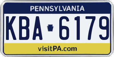 PA license plate KBA6179
