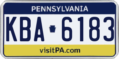 PA license plate KBA6183