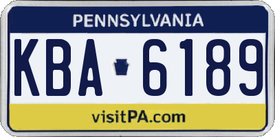 PA license plate KBA6189
