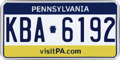 PA license plate KBA6192