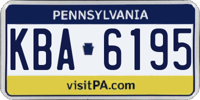 PA license plate KBA6195