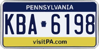 PA license plate KBA6198