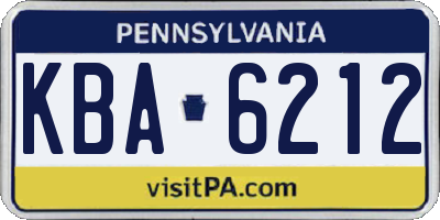 PA license plate KBA6212