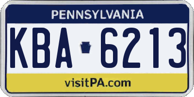 PA license plate KBA6213