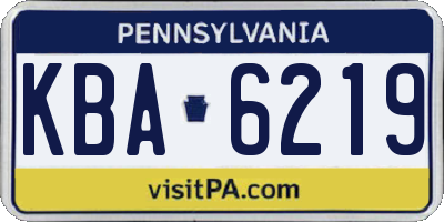 PA license plate KBA6219