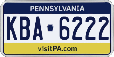 PA license plate KBA6222