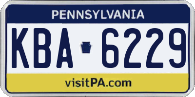 PA license plate KBA6229