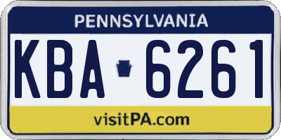 PA license plate KBA6261