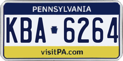 PA license plate KBA6264