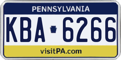 PA license plate KBA6266