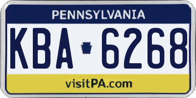 PA license plate KBA6268