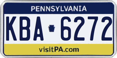 PA license plate KBA6272