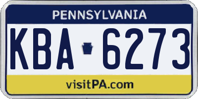 PA license plate KBA6273