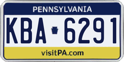 PA license plate KBA6291