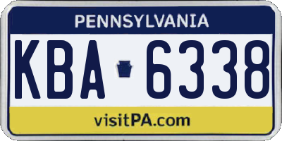 PA license plate KBA6338