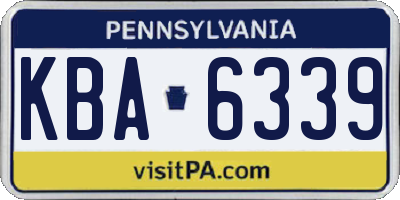PA license plate KBA6339