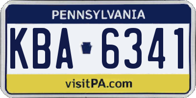 PA license plate KBA6341