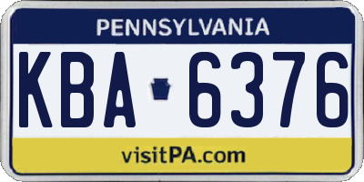 PA license plate KBA6376