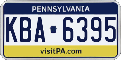 PA license plate KBA6395