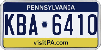 PA license plate KBA6410