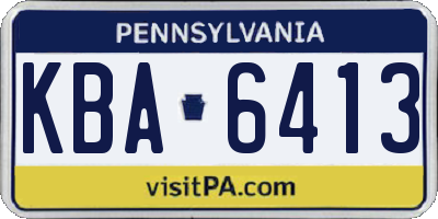 PA license plate KBA6413