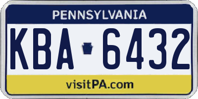 PA license plate KBA6432
