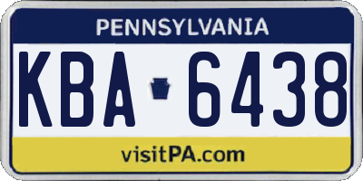 PA license plate KBA6438