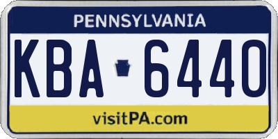 PA license plate KBA6440